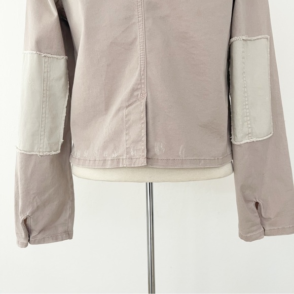 Free People Distressed Purple Cargo Utility Denim Bomber Jacket | Small - Picture 14 of 16